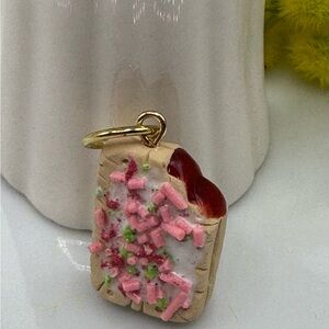 Pink and Gold Charm Pendant